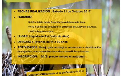 21 de Octubre SALIDA DE INICIACIÓN A LA MICOLOGÍA EN LA COMARCA DE LA JACETANIA